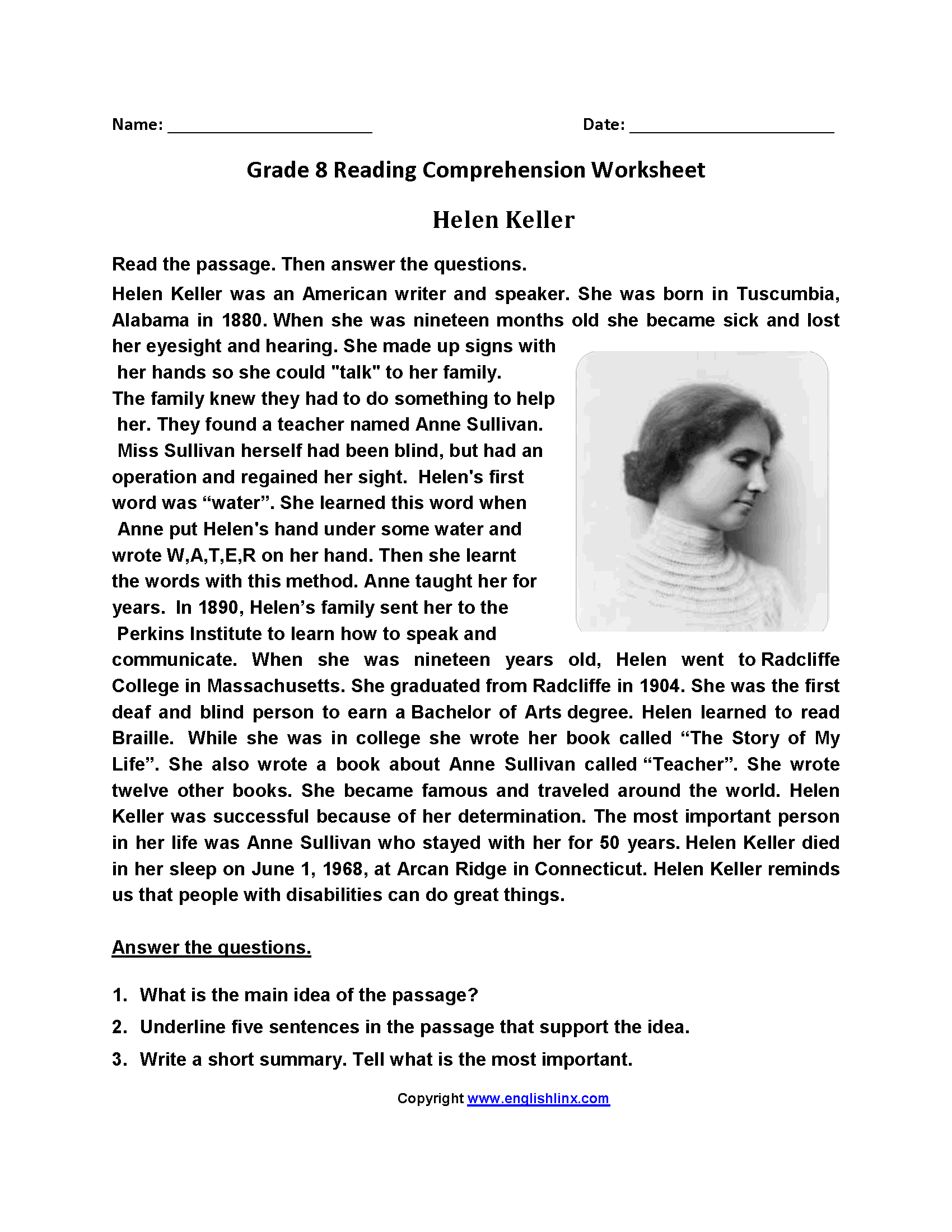 Reading Worksheets