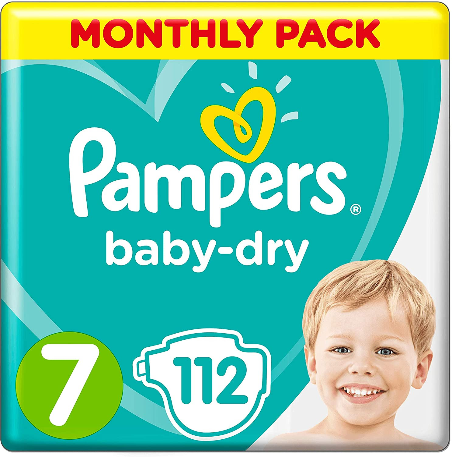 Pampers Size 7 Baby Dry Nappies 112 Count Monthly Pack 15kg