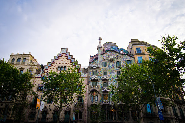 Breathtaking architecture in Barcelona, Gaudi's Casa Battlo.