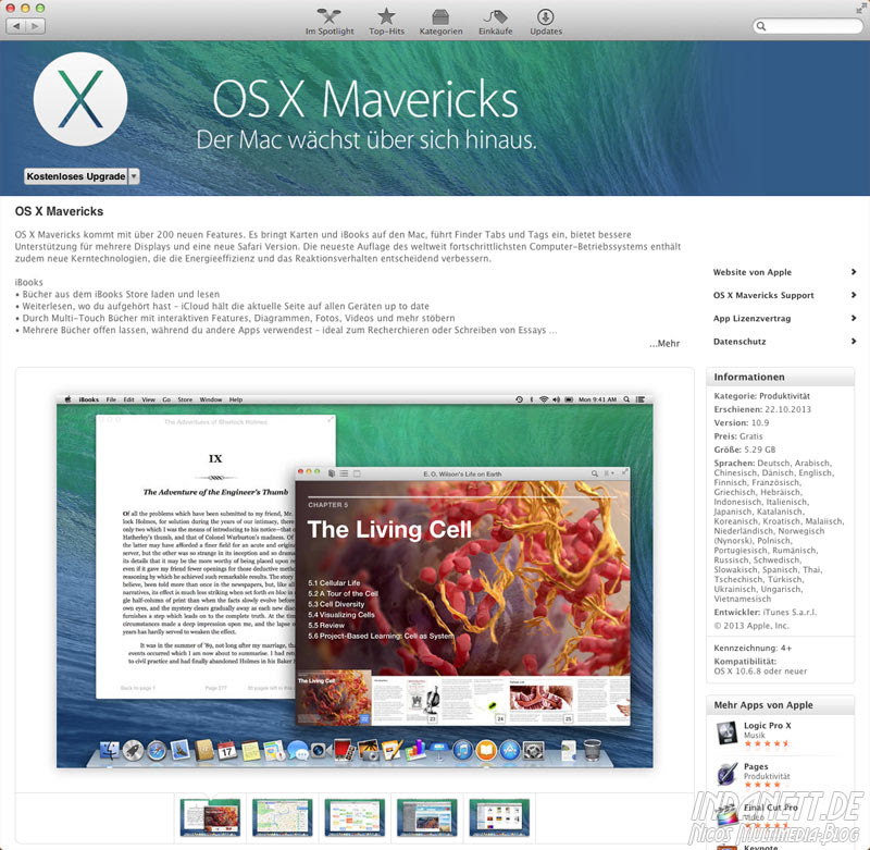 OS X Mavericks kostenlos im Mac App Store