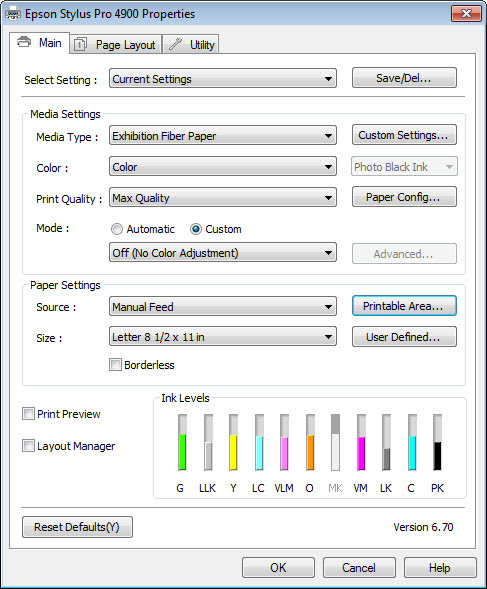 Mouse over to see the Printable Area button change, mouse out to see it come back