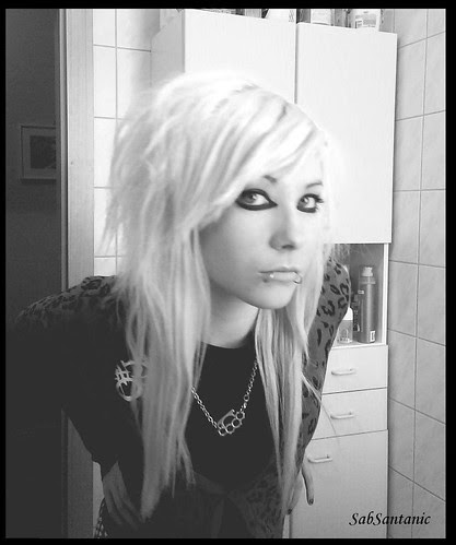 Long blonde scene hairstyle cute scene girl