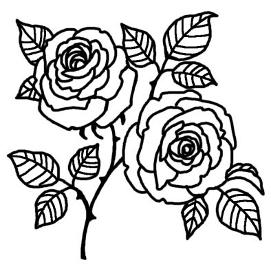バラ5 バラ 薔薇 花 無料 白黒イラスト素材