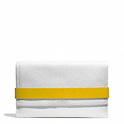 BLEECKER EDGEPAINT LEATHER CLUTCH - COACH f30164 - SILVER/WHITE/SUNGLOW