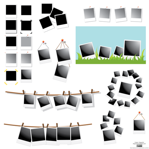 picture frame designs. Several polaroid frames in