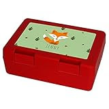 Brotdose mit Namen Jenny und schönem Motiv mit Aquarell-Fuchs für Jungen - Brotbox - Vesperdose - Vesperbox - Brotzeitdose mit Vornamen