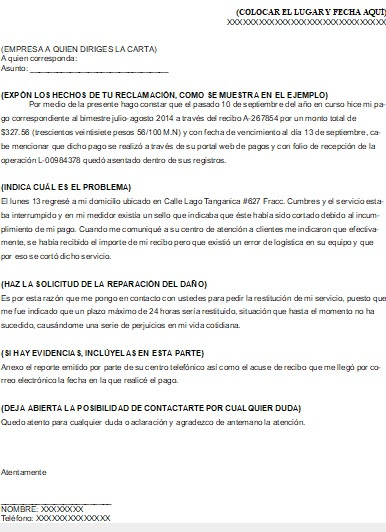 Carta de Reclamación > Formatos y Ejemplos  Mil Formatos