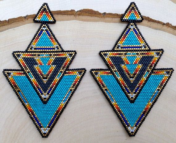 ONEOFAKIND Turquoise Native Statement Earrings by wildmintjewelry, $345.00