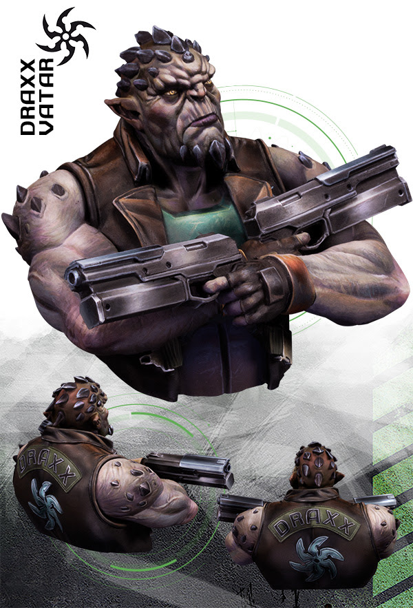 HEROES of Falle Frontiers - Kickstarter. Draxx - HQ Painted Bust 1/12 scale