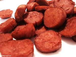 Petisco de salsicha vegetariana