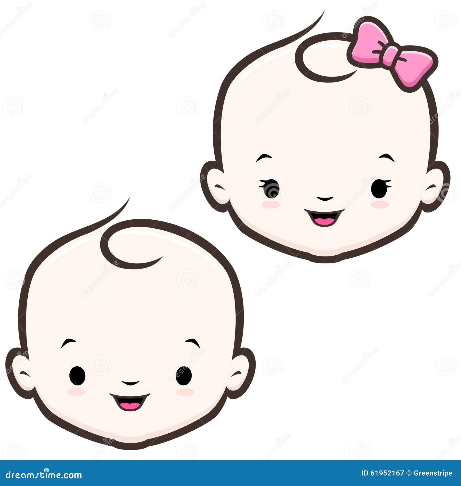 Cartoon Baby Face Stock Vector - Image: 61952167