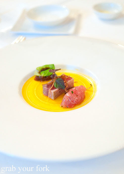 seared yellow fin tuna at the langham galileo restaurant sydney