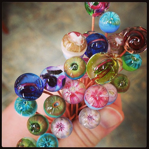 Glass headpin bouquet #lampwork #glassaddictions