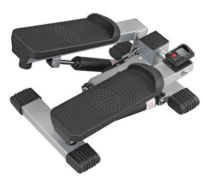 Mini Stepper Exercisier - Ideal for toning the waist, calves, hips and thighs while burning calories. * Compact design is great for the home, office or travel * Features a unique adjustable resistance system for low impact exercise * Dual-hydraulic cylinders work independently, replicating stair climbing * Constructed of heavy gauge steel with high-impact plastic footrests * Non-skid base helps prevent unit from slipping * Built-in digital computer calculates elapsed time and number of steps