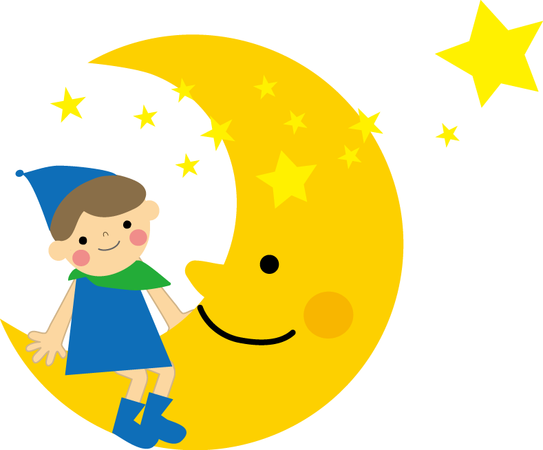 月とこどものイラスト 無料イラスト フリー素材