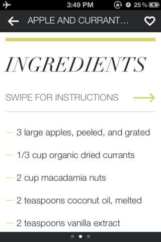 Gestures in Paleo Australia Recipes iOS application