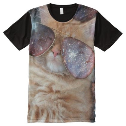 Cat Glasses - sunglasses cat - cat space All-Over-Print T-Shirt