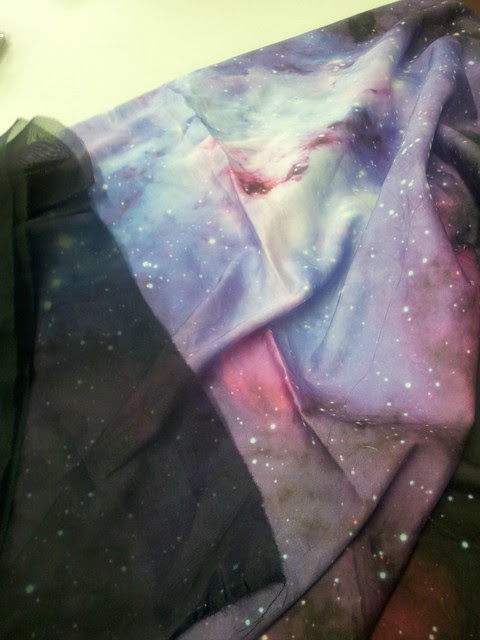 Gonna stampa galassia handmade