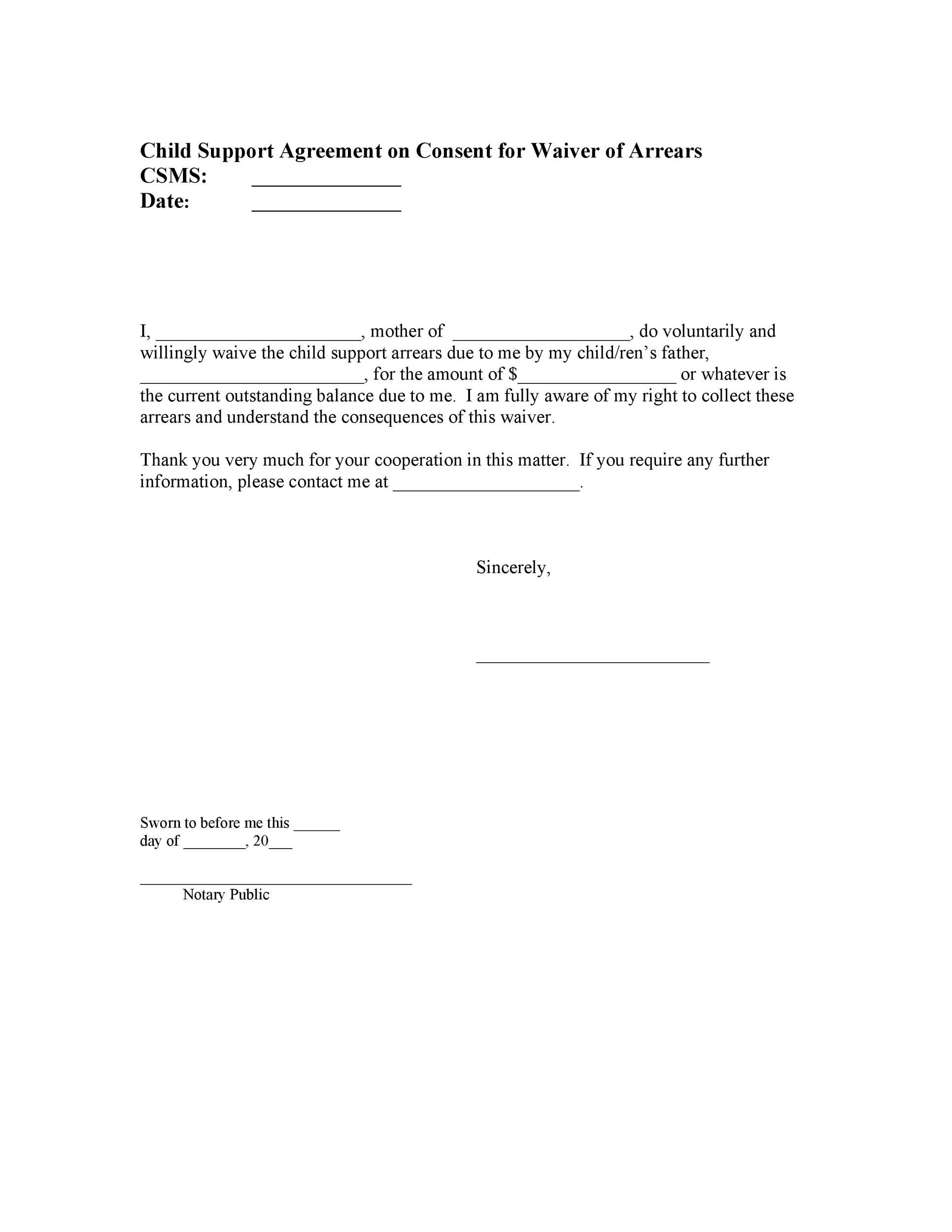 32 Free Child Support Agreement Templates PDF & MS Word