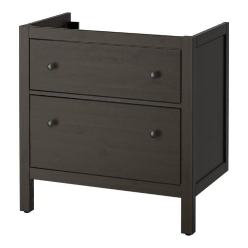 HEMNES Sink cabinet with 2 drawers - black-brown stain, 31 1/2x18 ...