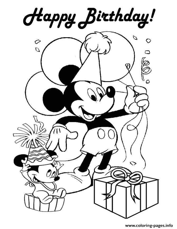 Free Happy Birthday Disney Coloring Pages, Download Free ...
