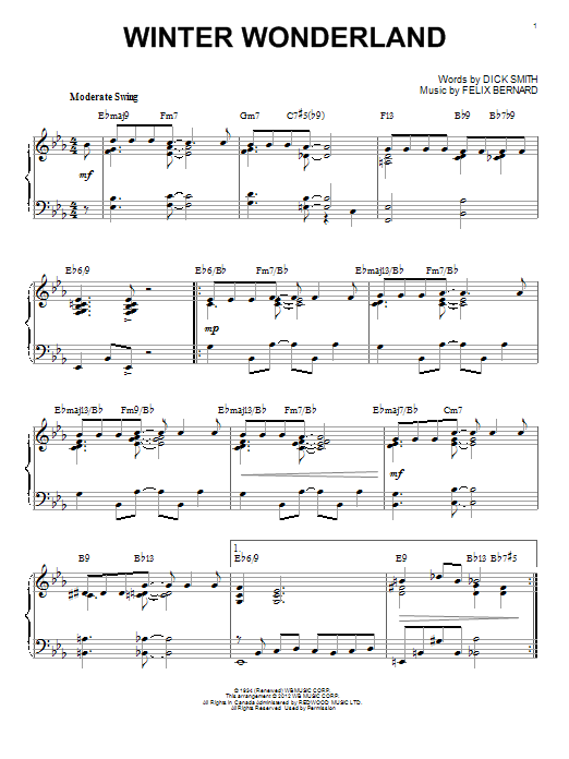 Download Winter Wonderland sheet music by Felix Bernard (Piano - 92311)