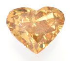 Foto 2, Herzdiamant 0,65ct Natural Fancy Greenish Orange Juwel!, D5696