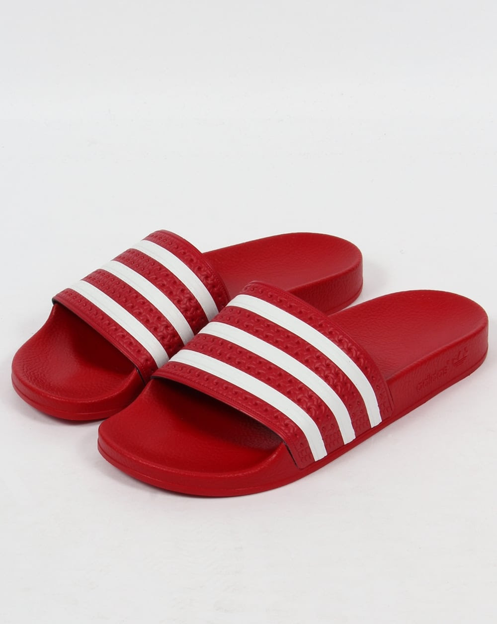 Adidas Adilette Slides Red White sandals pool mens Adidas Adilette Slides Red White sandals pool mens