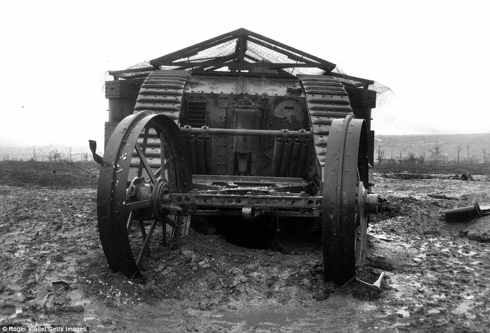 The tank, pictured, took its name from a resemblence to water tanks, having initially been known as 'landships'
