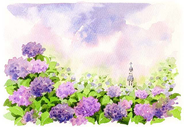 売れ筋ランキングも掲載中 水彩画 紫陽花 あじさい 花 絵画 絵画 タペストリ Densoperu Com