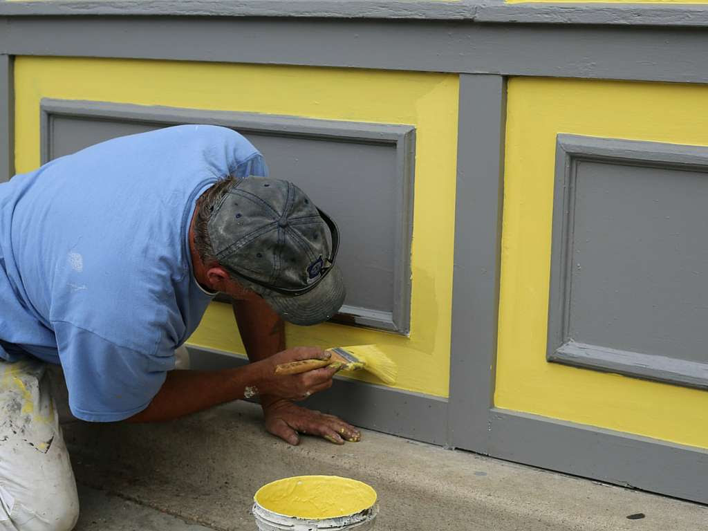 man painting