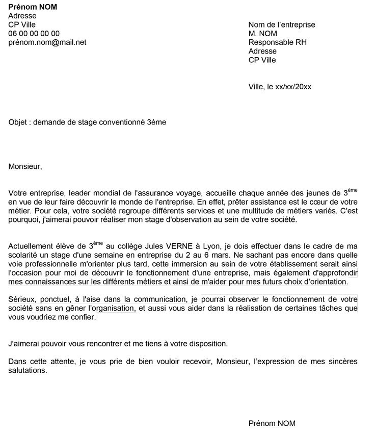 Lettre de motivation mediatheque stage 3eme - laboite-cv.fr