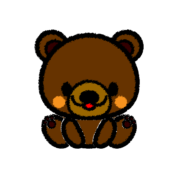 手書き風でかわいいくまの無料イラスト 商用フリー オイデ43