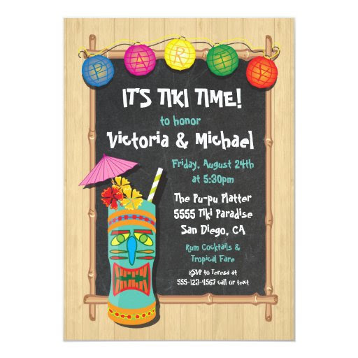 Tropical Tiki Luau Party Invitations | Zazzle