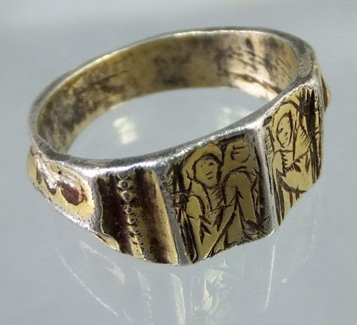 Fourteenth Century Gilt Silver Iconographic Ring