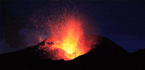 Top Eruption Effusive GIF, Gunung Bromo