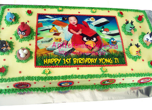 Birthday Cake Edible Image Angry Birds Ai-sha Puchong Jaya