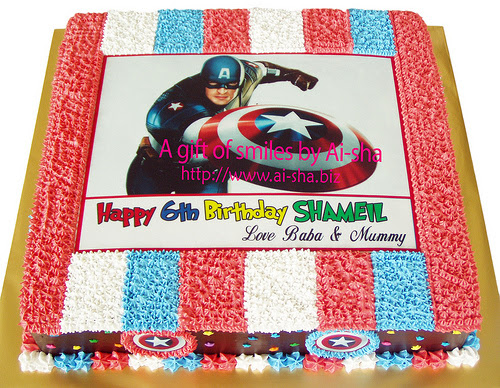 Birthday Cake Edible Image Captain America