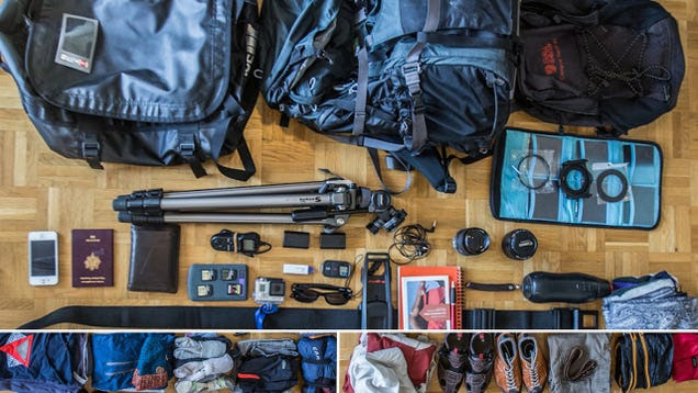 The Traveling Photographer's Fully Loaded Bags