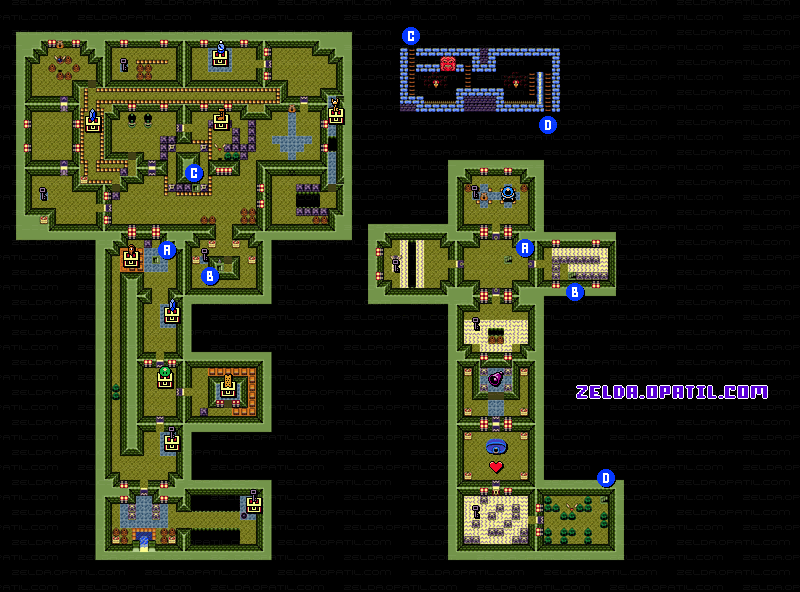 ゼルダの伝説 夢をみる島dx各所のマップ 鍵の穴ぐら Lv3ダンジョン Gbc版 ゼルダの伝説 夢をみる島dx 完全攻略 ゲーム攻略メモ