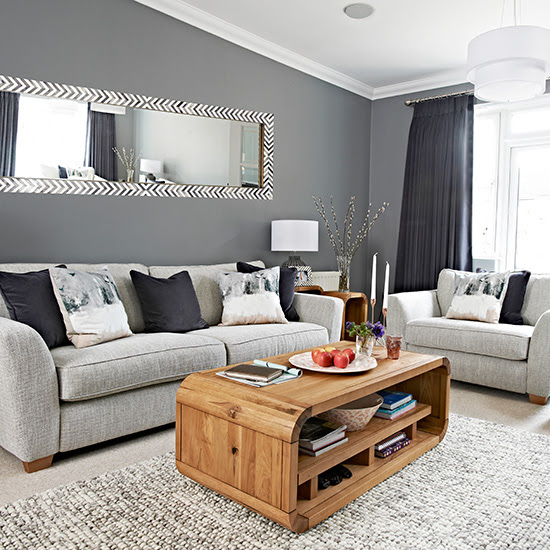 Chic grey  living  room  with clean lines housetohome co uk