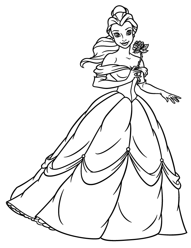princess belle coloring pages to download and print for free