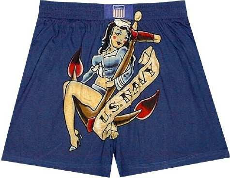 Globe eagle navy anchor tattoo. U.S. Navy - Tattoo Girl boxer shorts for men