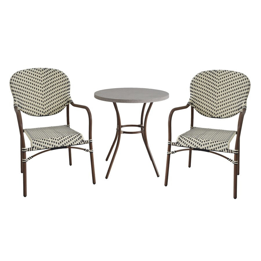 Style Selections Yorkfaire 3 Piece Brown Frame Bistro Patio Set With Bistro In The Patio Dining Sets Department At Lowes Com