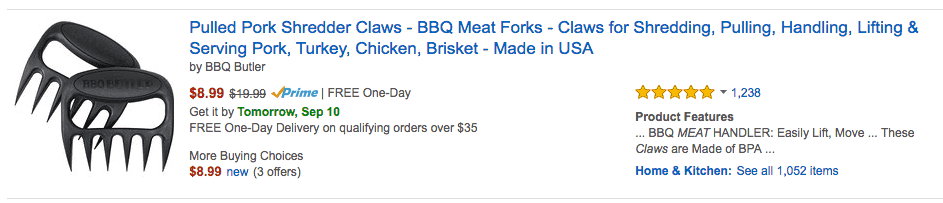 Amazon search result