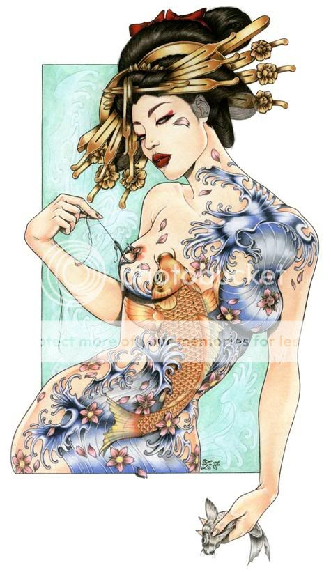 Koi Geisha Tattoo Pictures Images and Photos Gueixa e prostitui o
