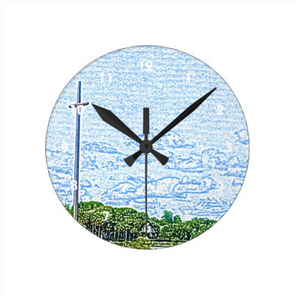 cross landscape sketch st augustine florida clock