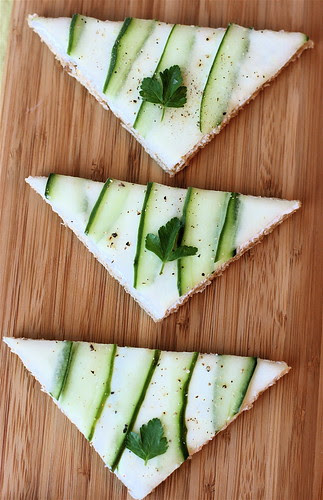 Pepino sanduíches de chá