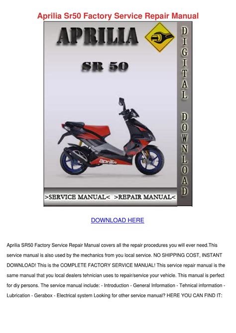 PDF Aprilia Sr50 Sr 50 2005 Factory Service Repair Manual