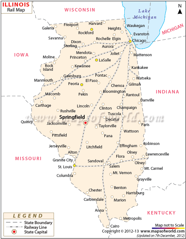 Illinois Railroad Map, Illinois Rail Map